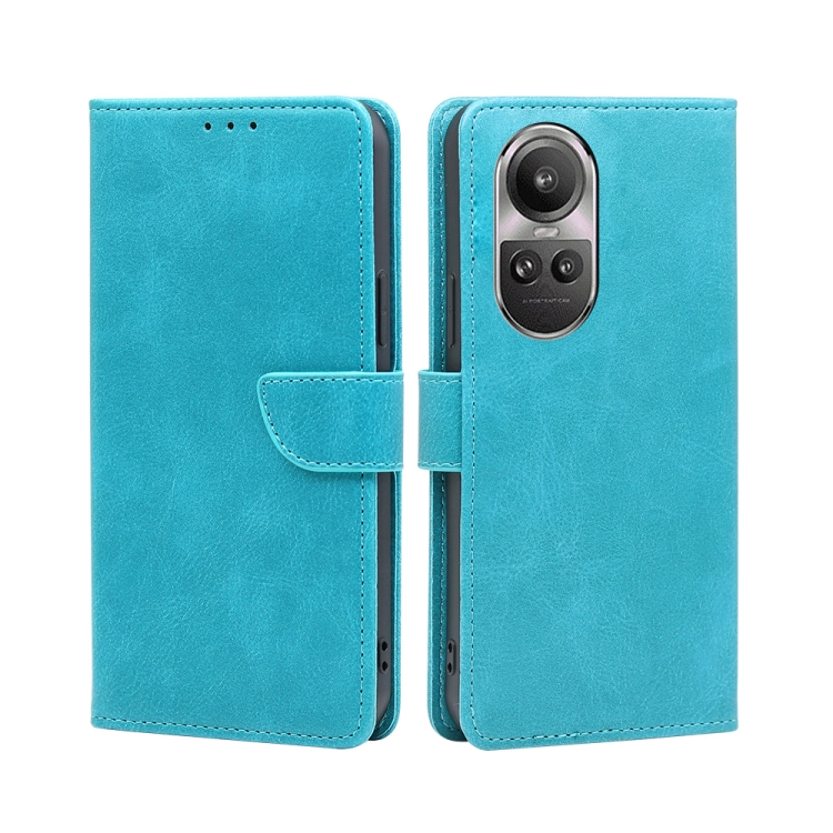 

For OPPO Reno10 5G / Reno10 Pro 5G Global Calf Texture Buckle Flip Leather Phone Case(Light Blue)