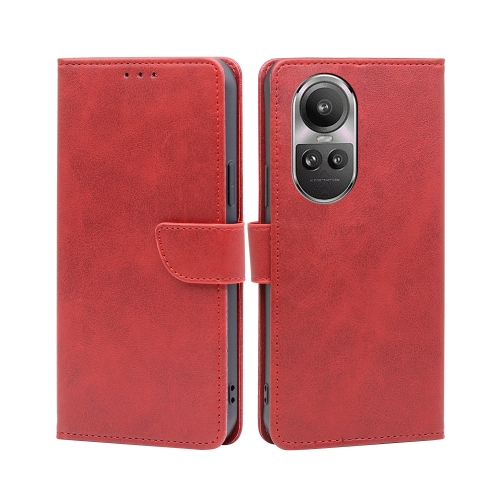 

For OPPO Reno10 5G / Reno10 Pro 5G Global Calf Texture Buckle Flip Leather Phone Case(Red)