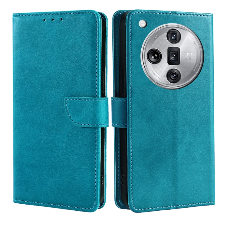 

For OPPO Find X7 Ultra 5G Calf Texture Buckle Flip Leather Phone Case(Light Blue)