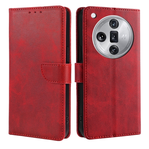 

For OPPO Find X7 Ultra 5G Calf Texture Buckle Flip Leather Phone Case(Red)