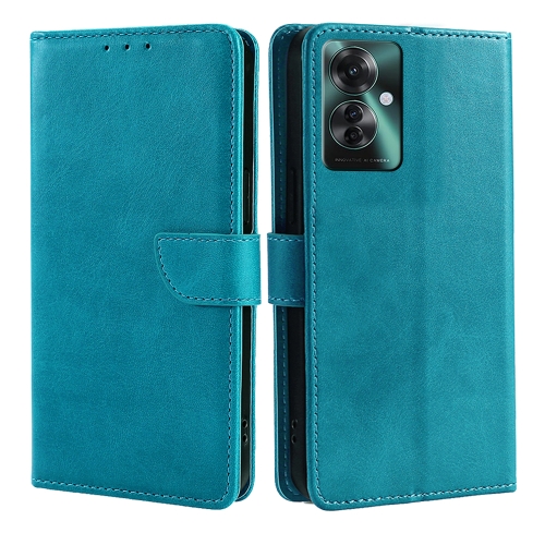 

For OPPO Reno11 F 5G Calf Texture Buckle Flip Leather Phone Case(Light Blue)