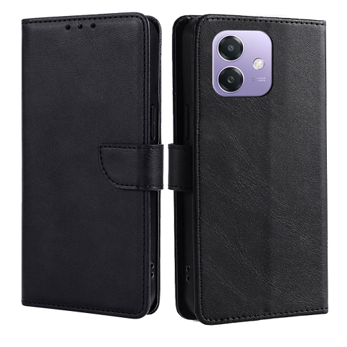 

For OPPO A3 5G India Calf Texture Buckle Flip Leather Phone Case(Black)