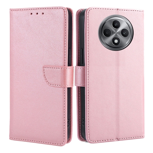 

For OPPO Reno12 F 5G Calf Texture Buckle Flip Leather Phone Case(Rose Gold)