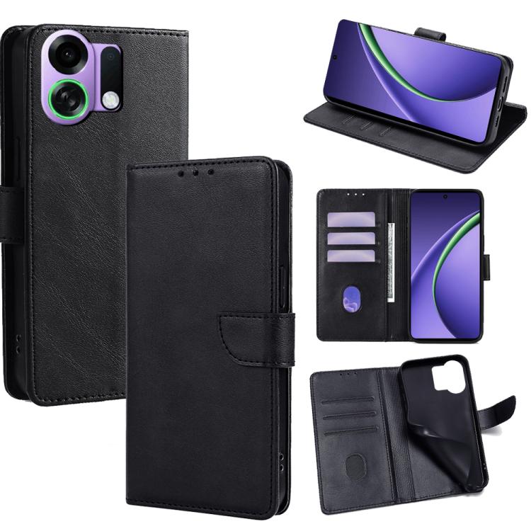 

For OPPO K13 Turbo Pro 5G Calf Texture Buckle Flip Leather Phone Case(Black)