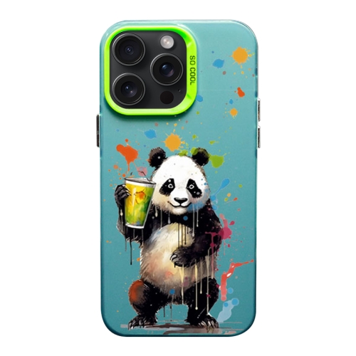 

For iPhone 15 Pro Color Ink Frosted PC+TPU Phone Case(Giant Panda)