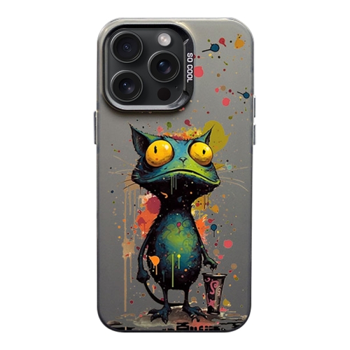 

For iPhone 15 Pro Color Ink Frosted PC+TPU Phone Case(Frog)