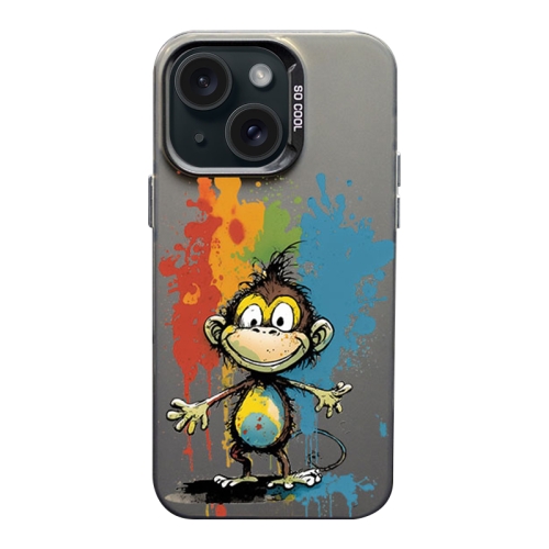 

For iPhone 15 Color Ink Frosted PC+TPU Phone Case(Colored Ink Monkey)