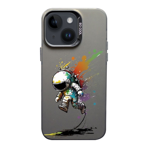 

For iPhone 14 Color Ink Frosted PC+TPU Phone Case(Running Astronaut)