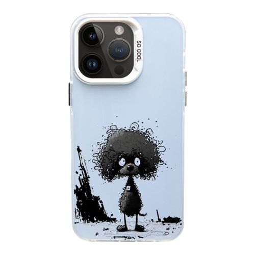 

For iPhone 14 Pro Max Color Ink Frosted PC+TPU Phone Case(Curl Teddy)