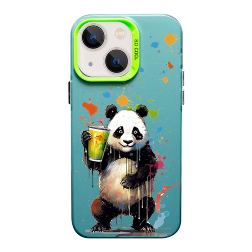 

For iPhone 13 Color Ink Frosted PC+TPU Phone Case(Giant Panda)