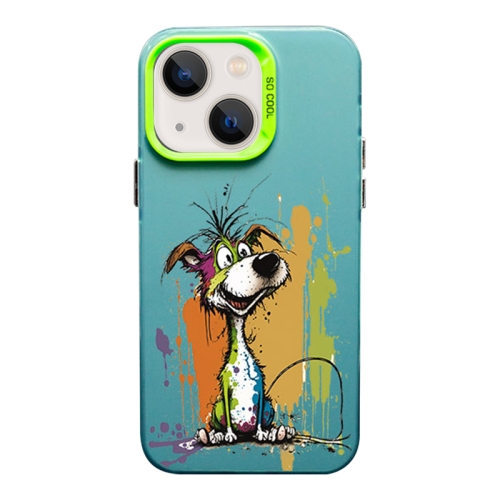 

For iPhone 13 Color Ink Frosted PC+TPU Phone Case(Silly Dog)