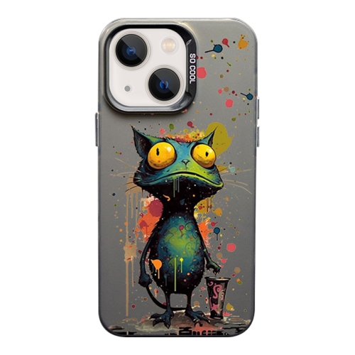 

For iPhone 13 Color Ink Frosted PC+TPU Phone Case(Frog)