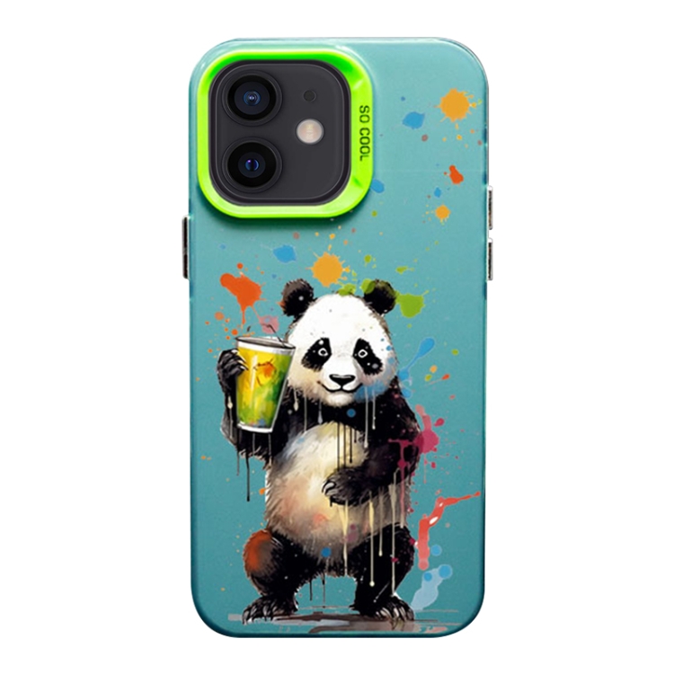 

For iPhone 12 Color Ink Frosted PC+TPU Phone Case(Giant Panda)