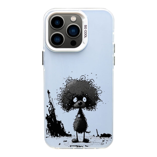 

For iPhone 12 Pro Max Color Ink Frosted PC+TPU Phone Case(Curl Teddy)