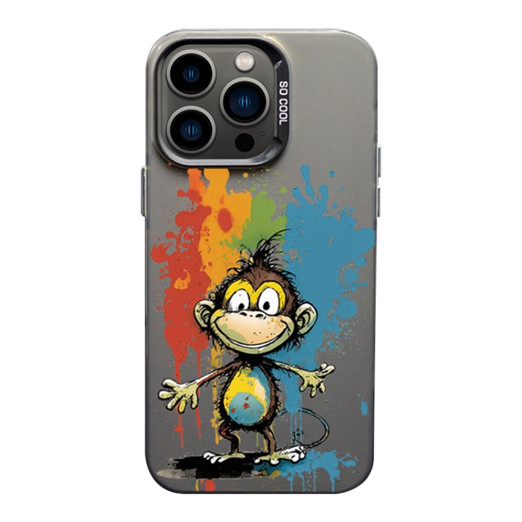 

For iPhone 12 Pro Color Ink Frosted PC+TPU Phone Case(Colored Ink Monkey)