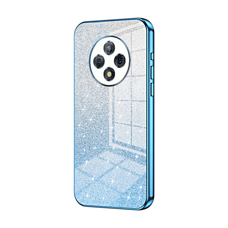 

For U-Magic Enjoy 50 Plus Gradient Glitter Powder Electroplated Phone Case(Blue)
