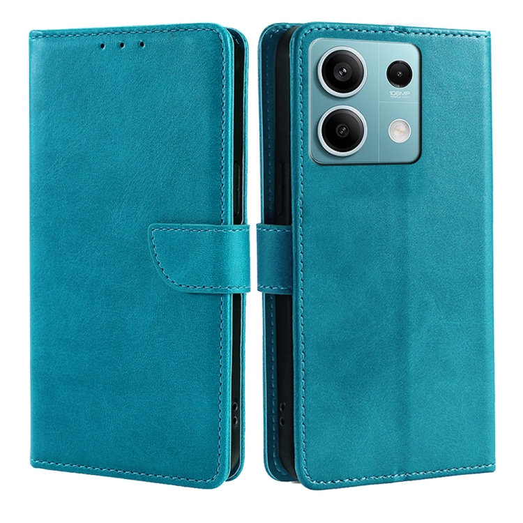 

For Xiaomi Redmi Note 13 4G Calf Texture Buckle Flip Leather Phone Case(Light Blue)