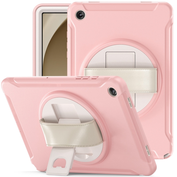

For Samsung Galaxy Tab A9+ Spider Wheel Silicone Hybrid PC Tablet Case(Cherry Blossoms Pink)