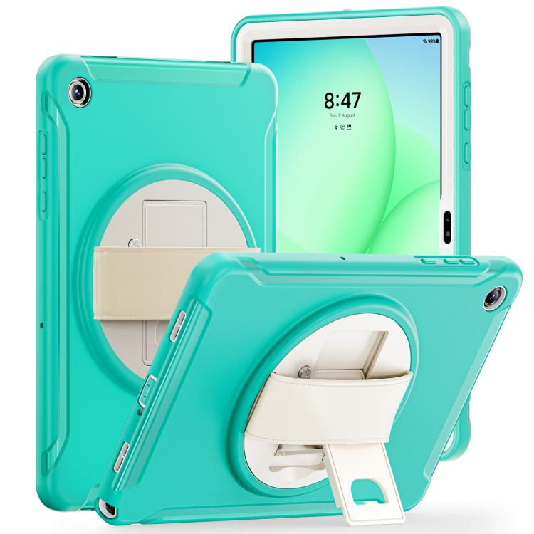 

For Samsung Galaxy Tab A11+ Spider Wheel Silicone Hybrid PC Tablet Case(Mint Green)