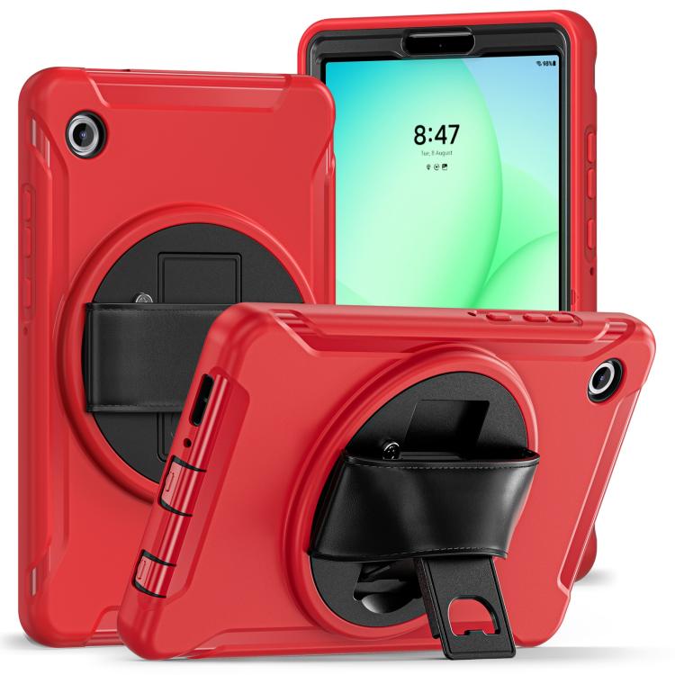 

For Samsung Galaxy Tab A11 Spider Wheel Silicone Hybrid PC Tablet Case(Red)