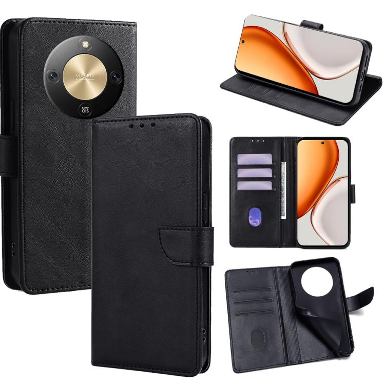 

For Honor X70 5G Calf Texture Buckle Flip Leather Phone Case(Black)