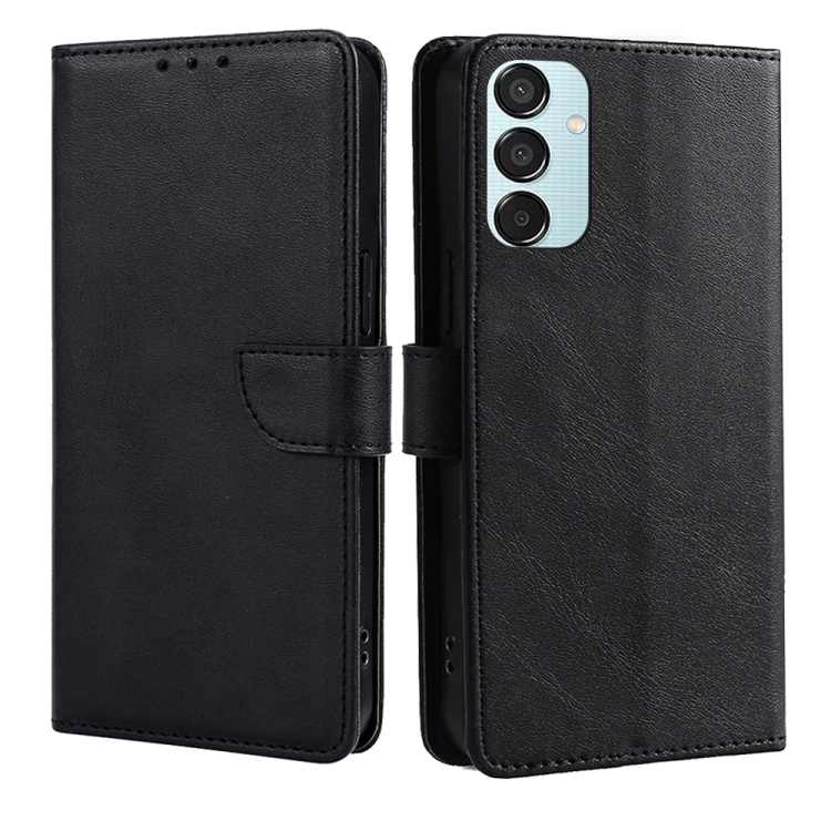 

For Samsung Galaxy M15 5G Calf Texture Buckle Flip Leather Phone Case(Black)