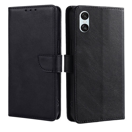 

For Sony Xperia 10 VI Calf Texture Buckle Flip Leather Phone Case(Black)