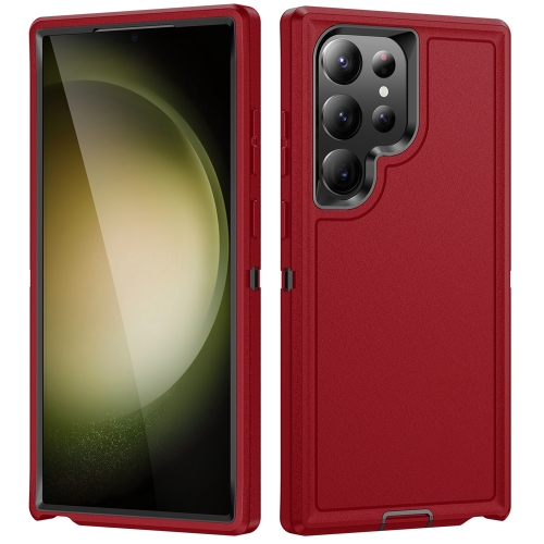 Für Samsung Galaxy S24 Ultra 5G Life wasserdichte, robuste Handyhülle (Rot  + Schwarz)