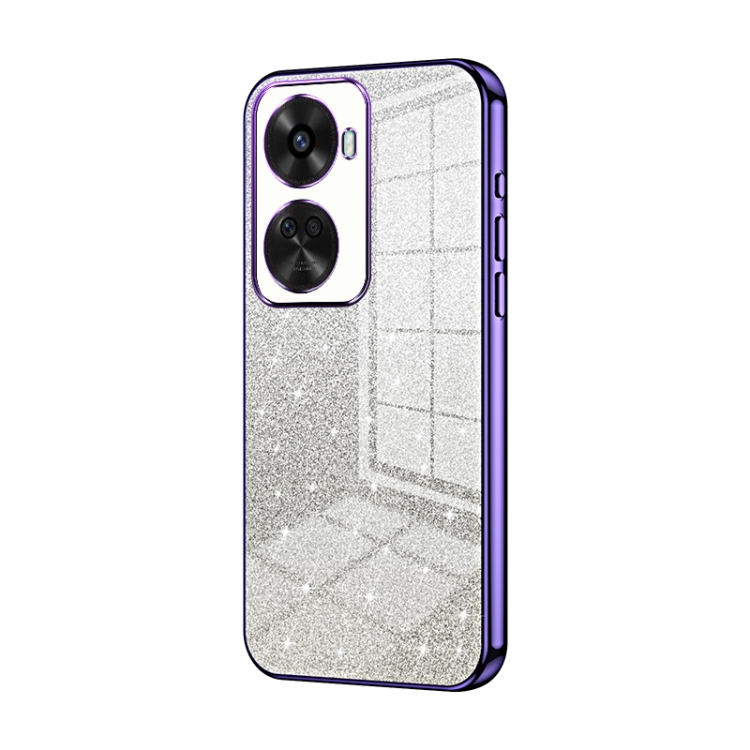 

For Huawei nova 11 SE Gradient Glitter Powder Electroplated Phone Case(Purple)
