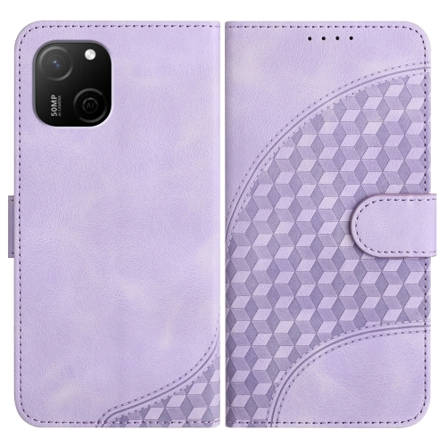 

For Huawei Maimang A20 YX0060 Elephant Head Embossed Phone Leather Case with Lanyard(Light Purple)