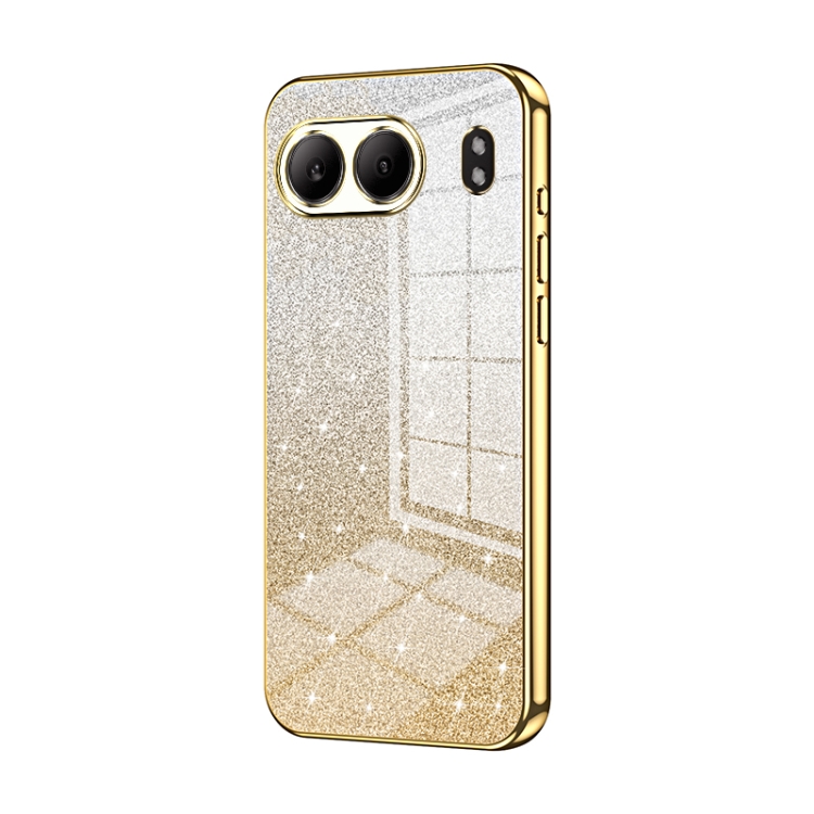 

For OnePlus Nord 4 Gradient Glitter Powder Electroplated Phone Case(Gold)
