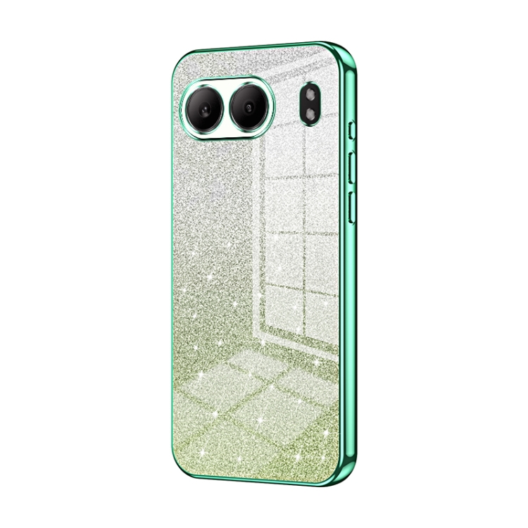 

For OnePlus Nord 4 Gradient Glitter Powder Electroplated Phone Case(Green)