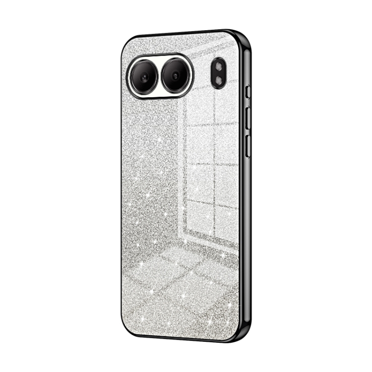 

For OnePlus Nord 4 Gradient Glitter Powder Electroplated Phone Case(Black)