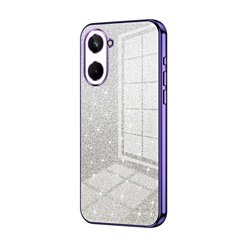 

For Realme 10 Pro 5G Gradient Glitter Powder Electroplated Phone Case(Purple)