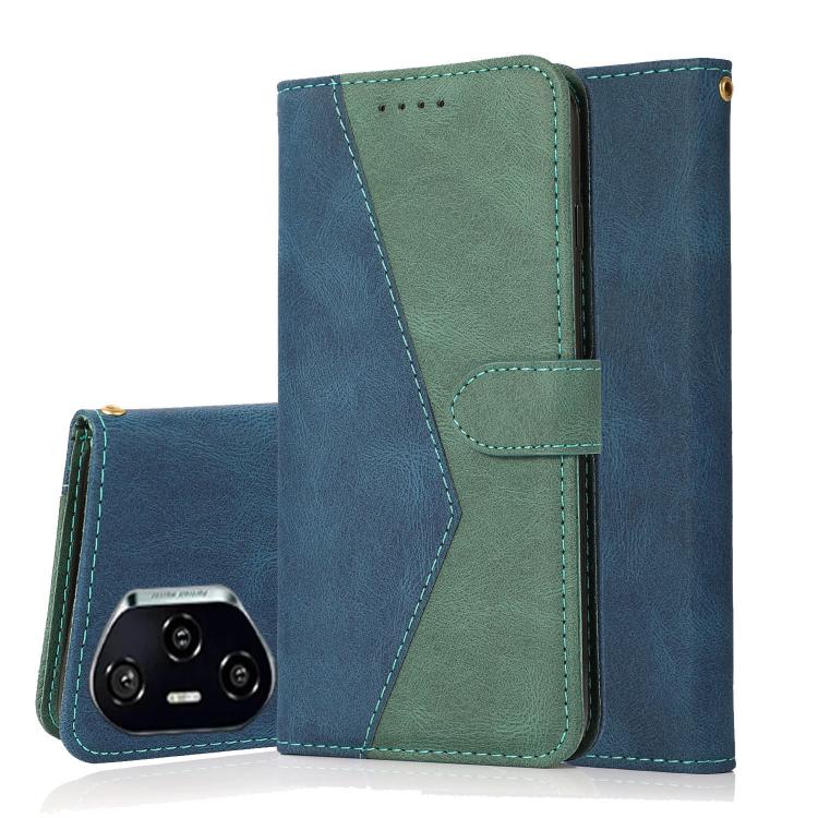 

For Honor 400 Pro Global 160.8mm Dual-color Stitching Leather Phone Case(Blue Green)
