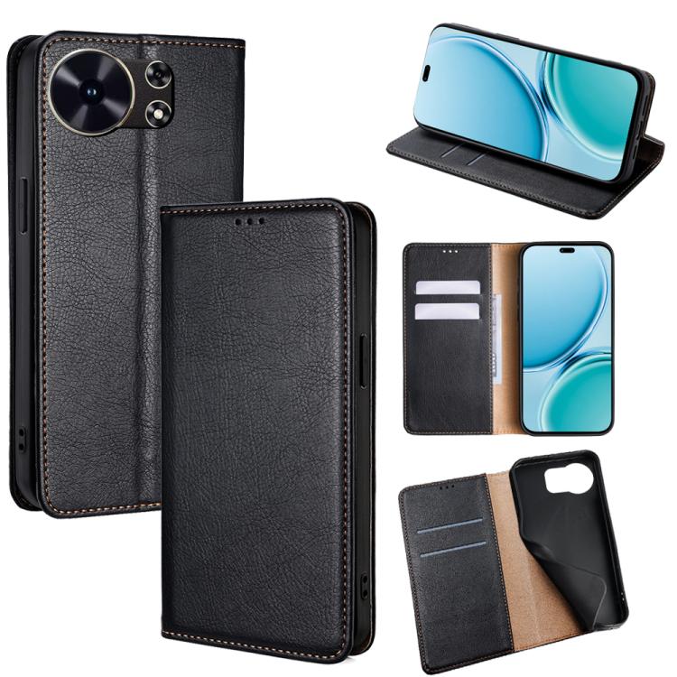 

For Huawei Maimang 40 5G Gloss Oil Solid Color Magnetic Leather Phone Case(Black)