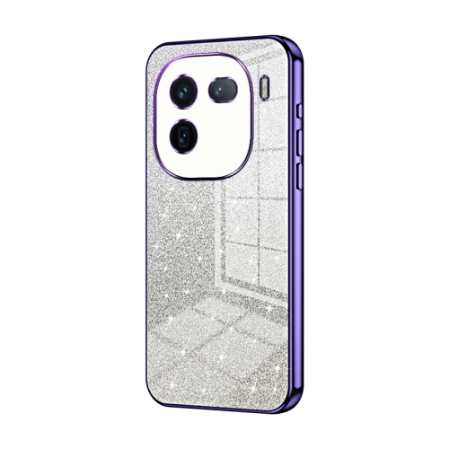 

For vivo iQOO 12 Gradient Glitter Powder Electroplated Phone Case(Purple)