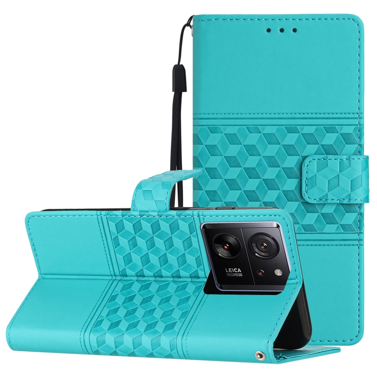 

For Xiaomi 13T Diamond Embossed Skin Feel Leather Phone Case(Blue)