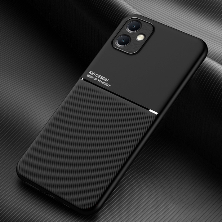 

For Samsung Galaxy A05 Classic Tilt Strip Grain Magnetic Shockproof PC + TPU Phone Case(Black)