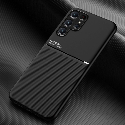 

For Samsung Galaxy S24 Ultra 5G Classic Tilt Strip Grain Magnetic Shockproof PC + TPU Phone Case(Black)