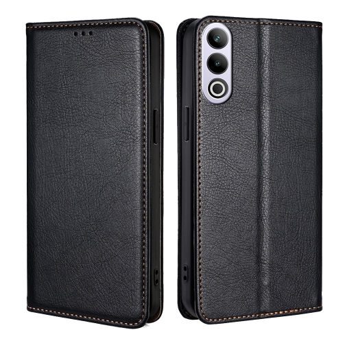 For OnePlus Ace 3V 5G Gloss Oil Solid Color Magnetic Leather Phone Case(Black) storage case replacement for braun shaver