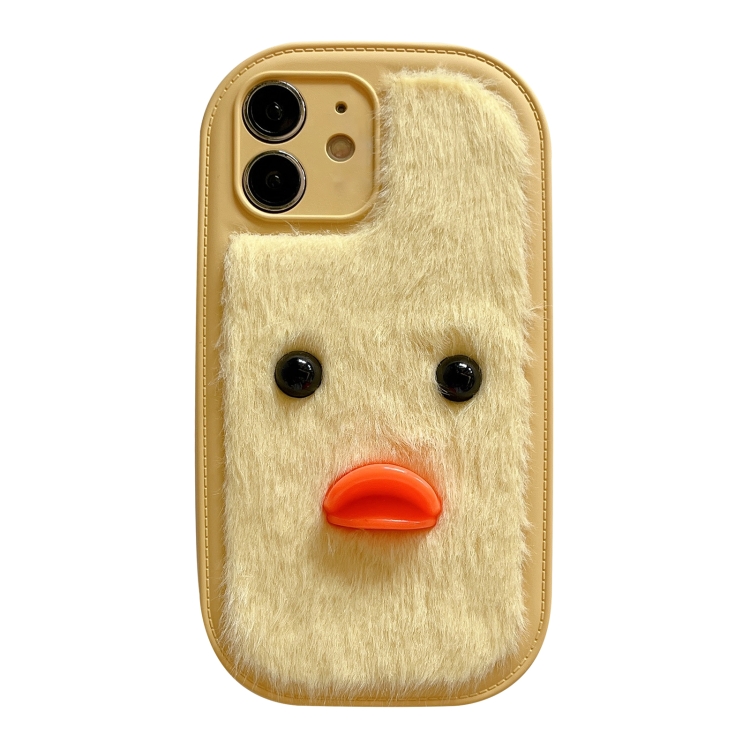 

For iPhone 11 Plush Black Eyes Duck TPU Phone Case(Yellow)