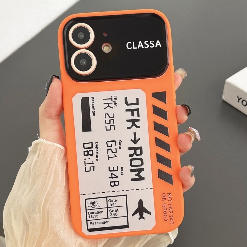 

For iPhone 12 Ticket Pattern Large Window TPU Phone Case(Orange)