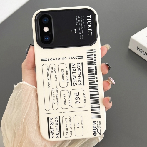 

For iPhone X / XS Ticket Pattern Large Window TPU Phone Case(White)