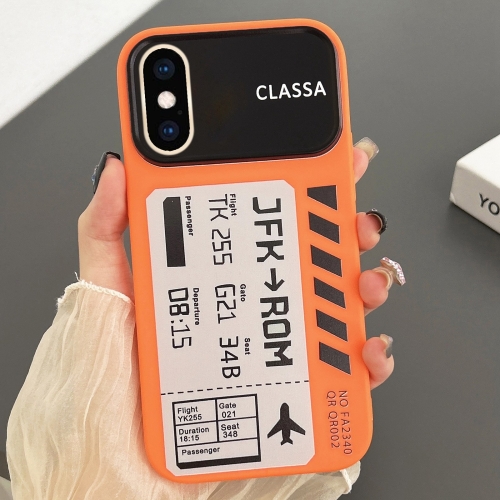 

For iPhone XS Max Ticket Pattern Large Window TPU Phone Case(Orange)