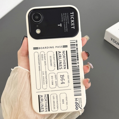 

For iPhone XR Ticket Pattern Large Window TPU Phone Case(White)