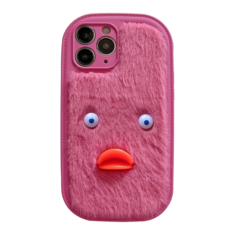For iPhone 11 Pro Max Plush White Eyes Duck TPU Phone Case