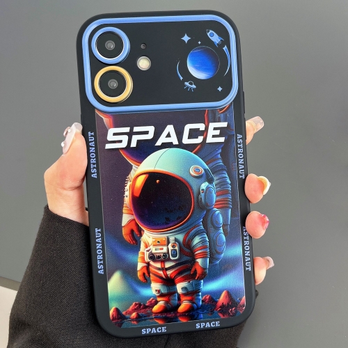 For iPhone 11 Astronaut Pattern Large Window TPU Phone Case(Blue) for iphone 14 pro astronaut pattern large window tpu phone case blue