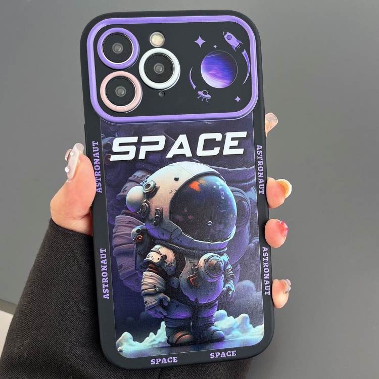 

For iPhone 11 Pro Astronaut Pattern Large Window TPU Phone Case(Purple)