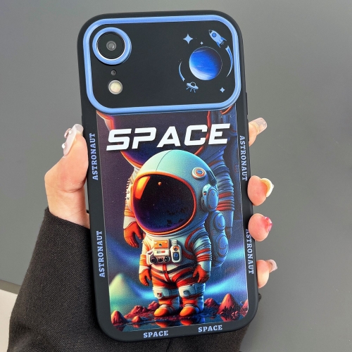 

For iPhone XR Astronaut Pattern Large Window TPU Phone Case(Blue)